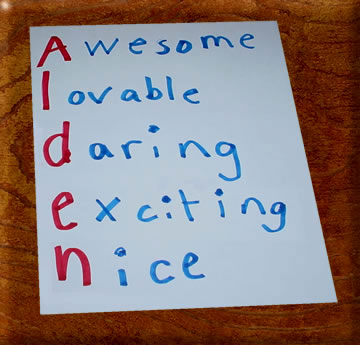  a real object, a seasonal word, etc. to create an acrostic poem.